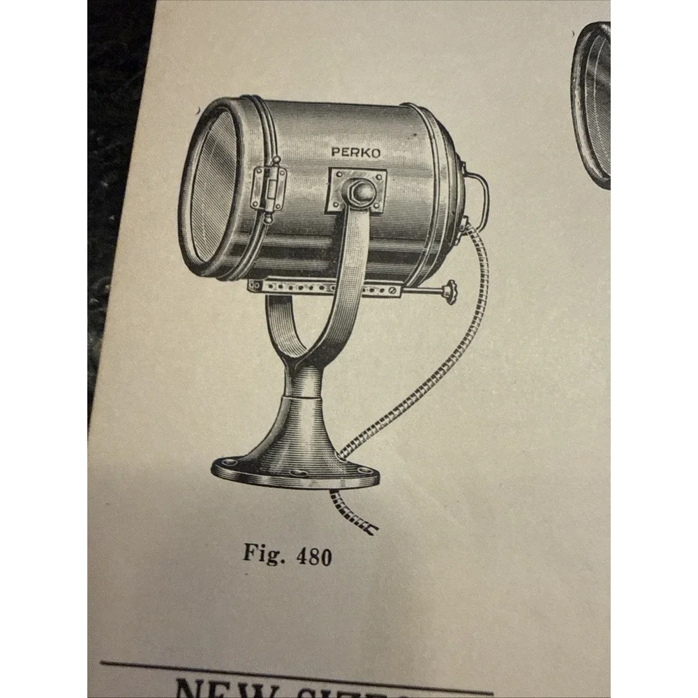 VTG 1930 Print Ad Perko Marine Searchlight Boat Light Ship Yacht Ocean Costal